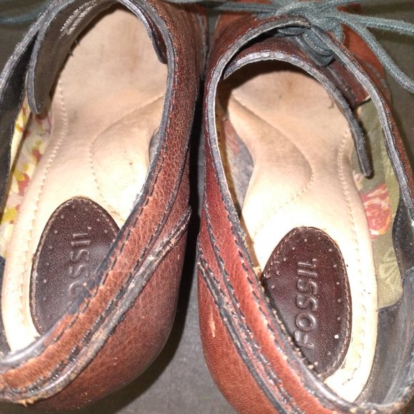 Vintage Fossil Granny Lace up shoes Size 8 - Picture 4 of 6